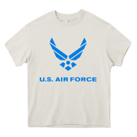 Cream us force usaf distressed Heavy Core Tee - linhVisuals