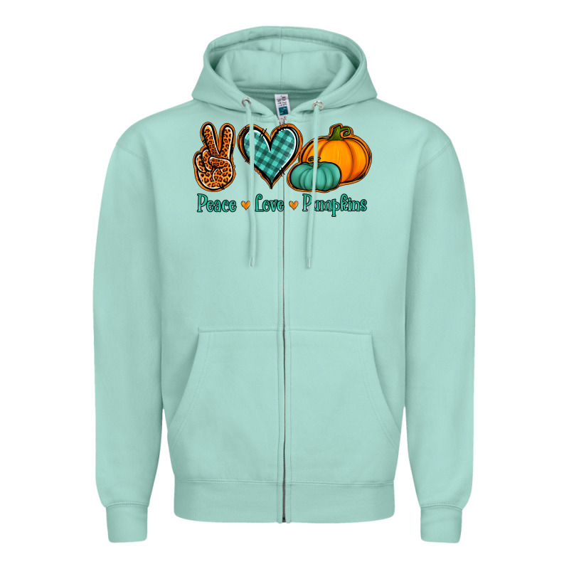 Peace Love Pumpkins Zipper Hoodie by Jasminsmagicworld | Teevron