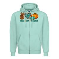 Seafoam peace love pumpkins Zipper Hoodie - Jasminsmagicworld