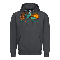 Smoke peace love pumpkins Zipper Hoodie - Jasminsmagicworld