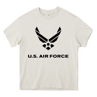 Cream us air force usaf distressed Heavy Core Tee - linhVisuals