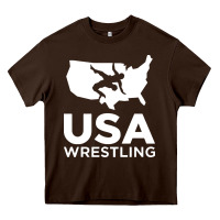Chocolate Brown usa fight Heavy Core Tee - linhVisuals