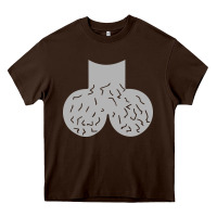Chocolate Brown dick head ball sack Heavy Core Tee - linhVisuals