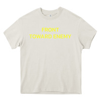 Cream FRONT TOWARD ENEMY Heavy Core Tee - linhVisuals