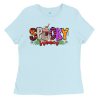 Baby Blue spooky summer vibes Ladies Tee - CowhideDigitalArt