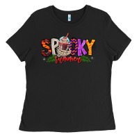 Black spooky summer vibes Ladies Tee - CowhideDigitalArt