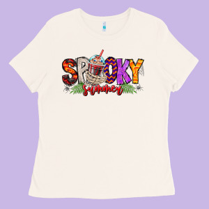Spooky Summer Vibes Ladies Tee Designed By Cowhidedigitalart