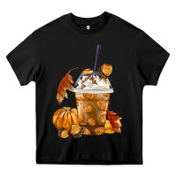 Black Pumpkin Spice Coffee Heavy Core Tee - FaDigitalArtStudio