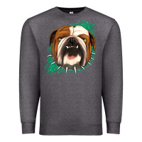 Charcoal Heather Bulldog Green glitter Premium Sweatshirt - Jasminsmagicworld