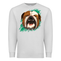Dove Grey Bulldog Green glitter Premium Sweatshirt - Jasminsmagicworld