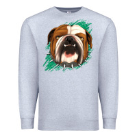 Heather Grey Bulldog Green glitter Premium Sweatshirt - Jasminsmagicworld