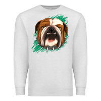 Oatmeal Heather Bulldog Green glitter Premium Sweatshirt - Jasminsmagicworld