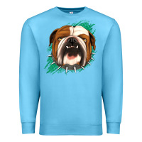 Ocean Blue Bulldog Green glitter Premium Sweatshirt - Jasminsmagicworld