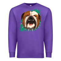 Purple Bulldog Green glitter Premium Sweatshirt - Jasminsmagicworld