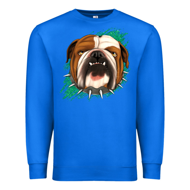 Bulldog Green Glitter Premium Sweatshirt by Jasminsmagicworld | Teevron