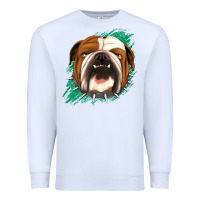 White Bulldog Green glitter Premium Sweatshirt - Jasminsmagicworld