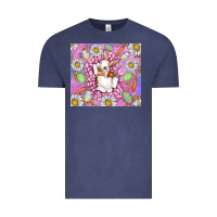 Vintage Denim Easter Bunny Vintage Tee - CowhideDigitalArt