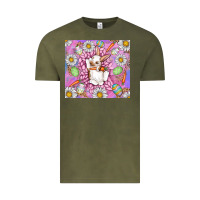Vintage Olive Easter Bunny Vintage Tee - CowhideDigitalArt