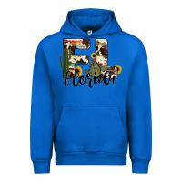 Cobalt florida state cowhide serape cactus Urban Hoodie - RanaPortraitStore