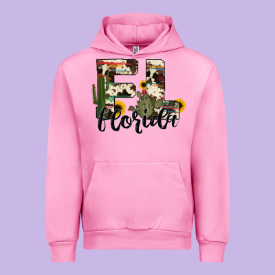 Florida State Cowhide Serape Cactus Urban Hoodie Designed By Ranaportraitstore