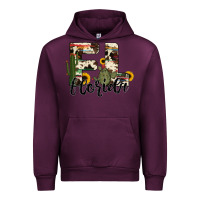 Mauve Wine florida state cowhide serape cactus Urban Hoodie - RanaPortraitStore