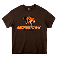 Chocolate Brown georgetown college tiger Heavy Core Tee - linhVisuals