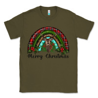Army Green reindeer rainbow christmas Classic Tee - RanaPortraitStore