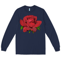 Navy Oklahoma Rose Illustrations Long Sleeve Tee - LillyAllenDesigns