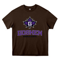 Chocolate Brown goshen college maple leafs2 vectorized Heavy Core Tee - linhVisuals