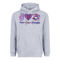 Heather Grey Peace Love Hairstylist Heavyweight Hoodie - Jasminsmagicworld