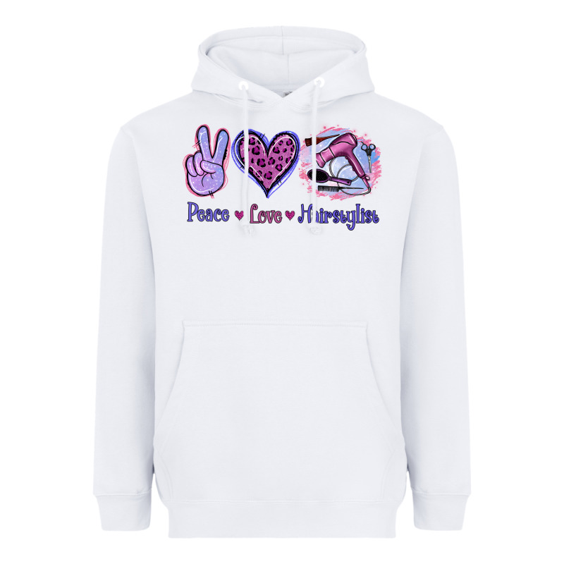 Peace Love Hairstylist Heavyweight Hoodie by Jasminsmagicworld | Teevron