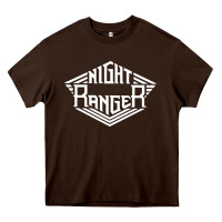 Chocolate Brown night ranger Heavy Core Tee - linhVisuals