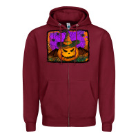 Burgundy jack o' lantern pumpkin Zipper Hoodie - Jasminsmagicworld