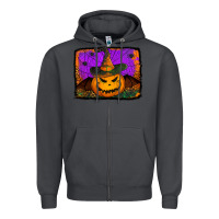 Smoke jack o' lantern pumpkin Zipper Hoodie - Jasminsmagicworld
