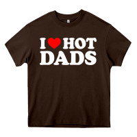 Chocolate Brown i love hot dads shirt i heart Heavy Core Tee - linhVisuals