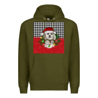 Army Green Christmas Bichon frise dog Premium Hoodie - BarkalooDesign