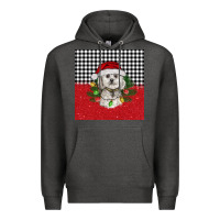 Charcoal Heather Christmas Bichon frise dog Premium Hoodie - BarkalooDesign
