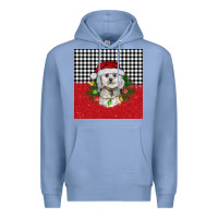 Colony Blue Christmas Bichon frise dog Premium Hoodie - BarkalooDesign