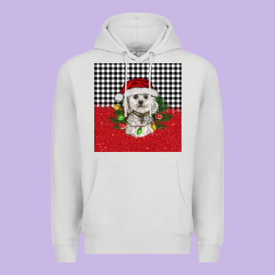 Christmas Bichon Frise Dog Premium Hoodie Designed By Barkaloodesign