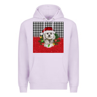 Lilac Christmas Bichon frise dog Premium Hoodie - BarkalooDesign
