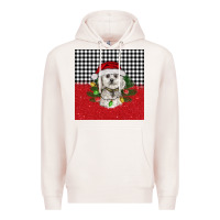 Pale Pink Christmas Bichon frise dog Premium Hoodie - BarkalooDesign