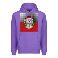 Purple Christmas Bichon frise dog Premium Hoodie - BarkalooDesign