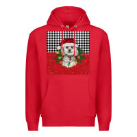 Red Christmas Bichon frise dog Premium Hoodie - BarkalooDesign