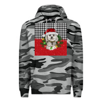 Slate Camo Christmas Bichon frise dog Premium Hoodie - BarkalooDesign