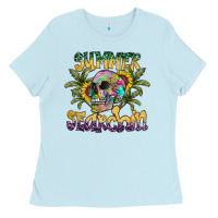 Baby Blue Summer Searchin Ladies Tee - CowhideDigitalArt