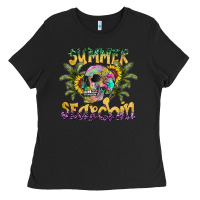 Black Summer Searchin Ladies Tee - CowhideDigitalArt