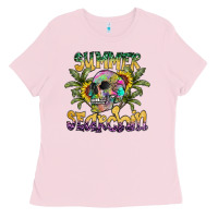 Bubblegum Pink Summer Searchin Ladies Tee - CowhideDigitalArt