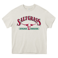Cream saltgrass steakhouse Heavy Core Tee - linhVisuals