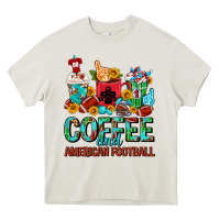 Cream Coffee And American Football Coffee Cups Heavy Core Tee - FaDigitalArtStudio