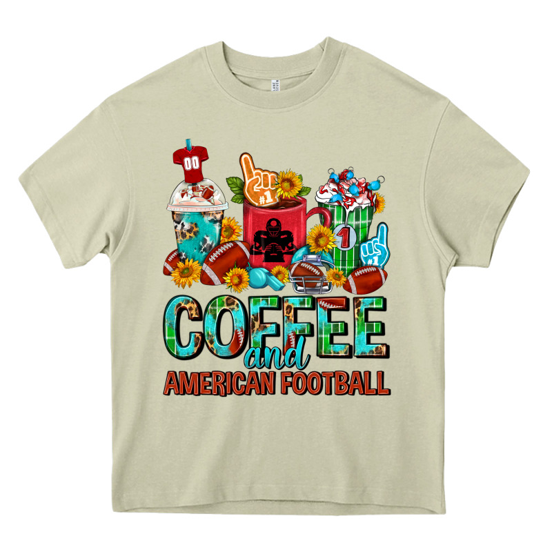 Coffee And American Football Coffee Cups Heavy Core Tee by FaDigitalArtStudio | Teevron